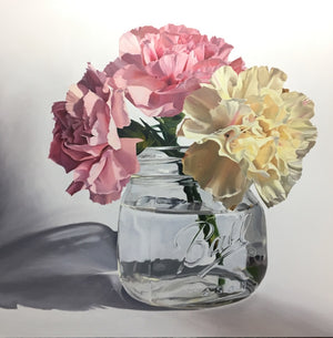 Carnations in a Jar - Limited edition canvas print 24" x 24"